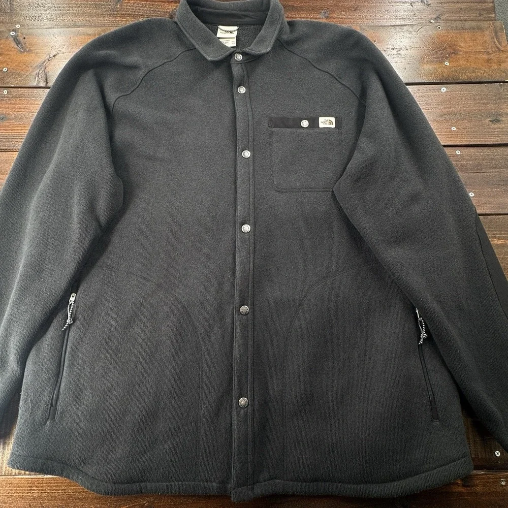 The North Face Gordon Lyons Fleece‎ Lined Jacket Men's Size 3XL Snap Front Black